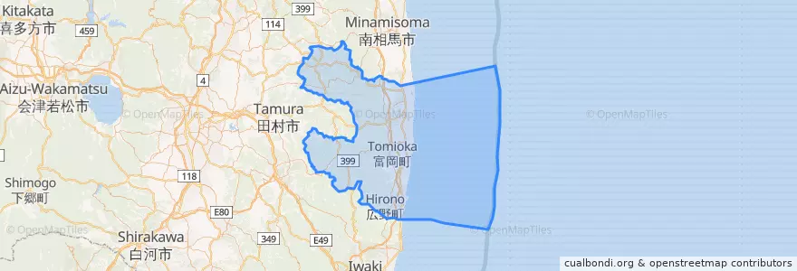 Mapa de ubicacion de 双葉郡.