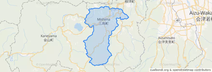 Mapa de ubicacion de 三島町.