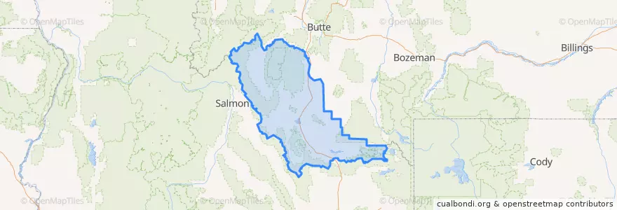 Mapa de ubicacion de Beaverhead County.