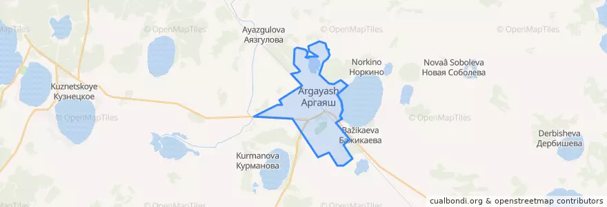 Mapa de ubicacion de Аргаяшское сельское поселение.