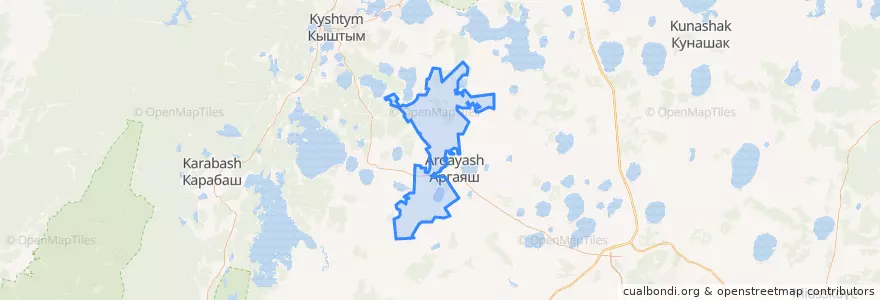 Mapa de ubicacion de Аязгуловское сельское поселение.