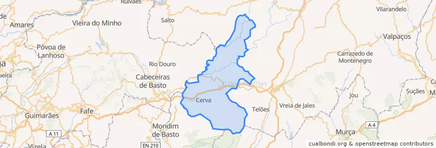 Mapa de ubicacion de Ribeira de Pena.
