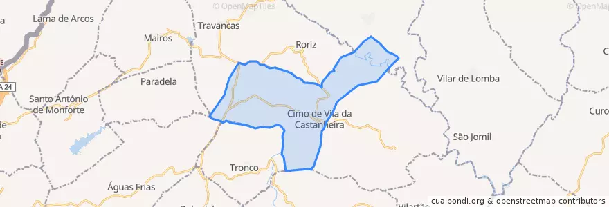 Mapa de ubicacion de Cimo de Vila da Castanheira.