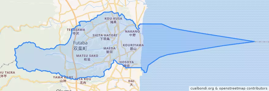 Mapa de ubicacion de 双葉町.