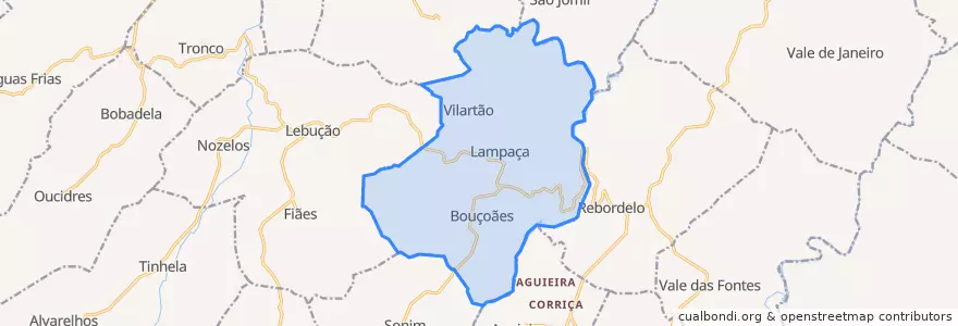 Mapa de ubicacion de Bouçoães.