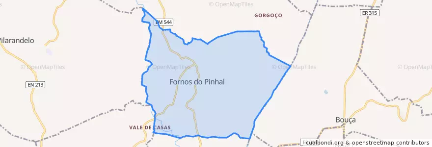 Mapa de ubicacion de Fornos do Pinhal.