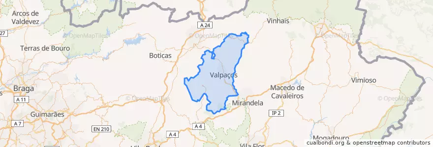 Mapa de ubicacion de Valpaços.