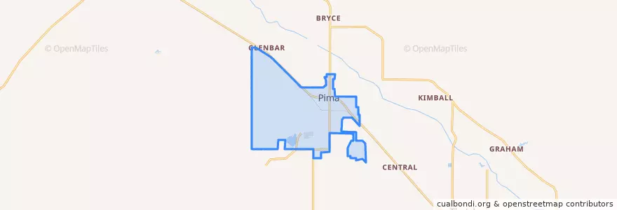 Mapa de ubicacion de Pima.