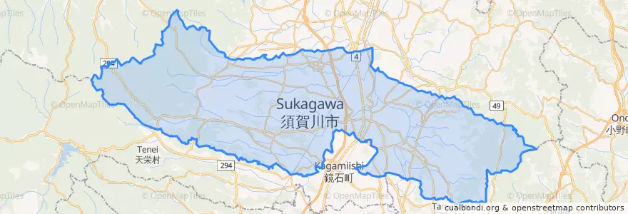 Mapa de ubicacion de Sukagawa.