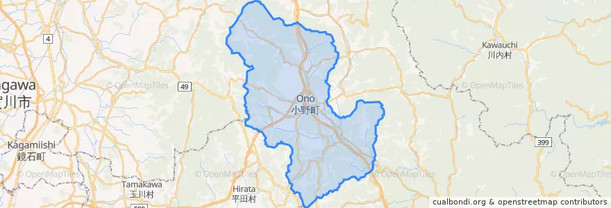 Mapa de ubicacion de 小野町.