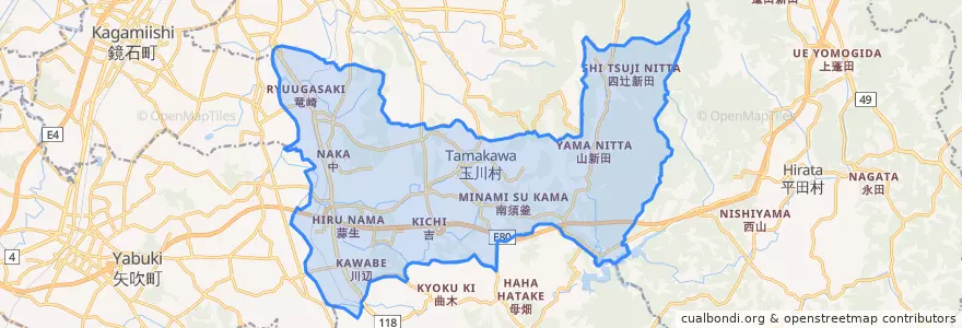 Mapa de ubicacion de 玉川村.