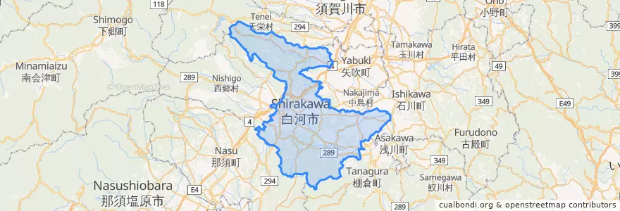 Mapa de ubicacion de Сиракава.