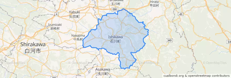 Mapa de ubicacion de 石川町.