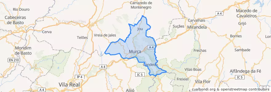 Mapa de ubicacion de Murça.