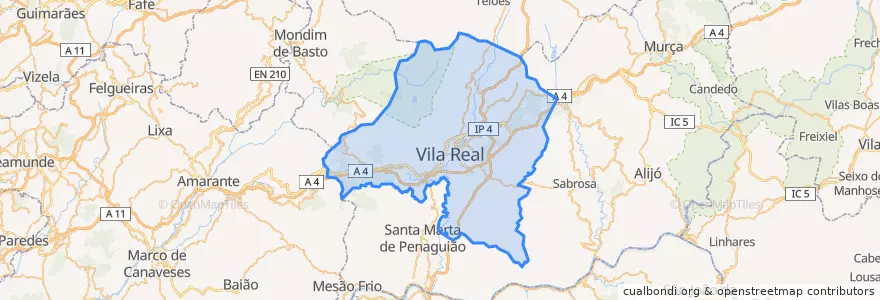 Mapa de ubicacion de Vila Real.