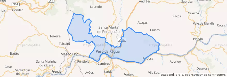 Mapa de ubicacion de Peso da Régua.