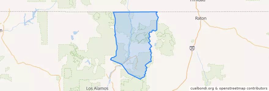 Mapa de ubicacion de Taos County.