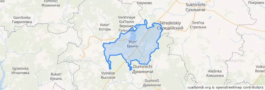 Mapa de ubicacion de сельское поселение Село Брынь.