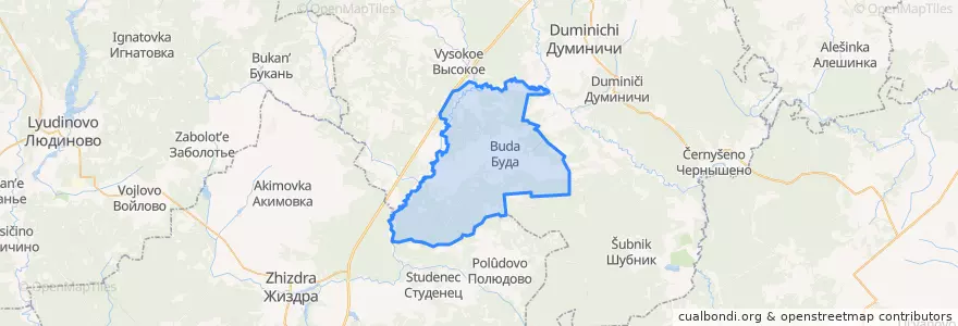 Mapa de ubicacion de сельское поселение Деревня Буда.