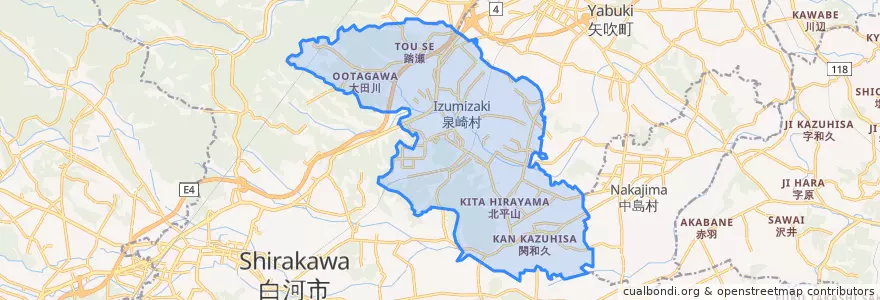 Mapa de ubicacion de 泉崎村.