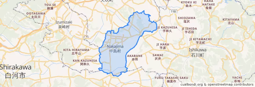 Mapa de ubicacion de 中島村.