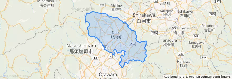 Mapa de ubicacion de 那須町.