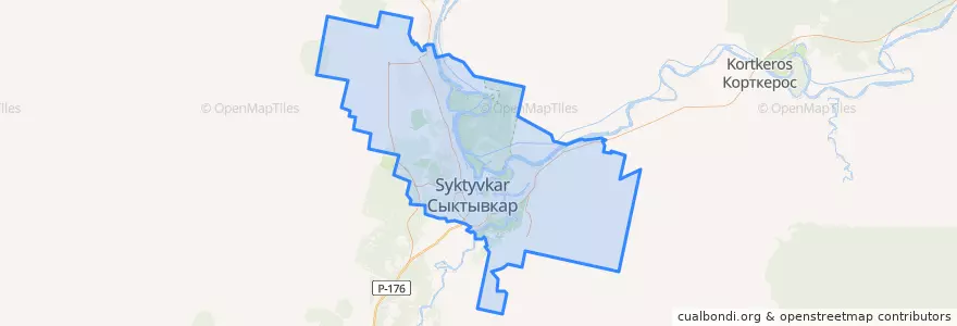 Mapa de ubicacion de городской округ Сыктывкар.