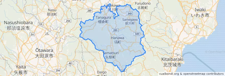 Mapa de ubicacion de District de Higashishirakawa.