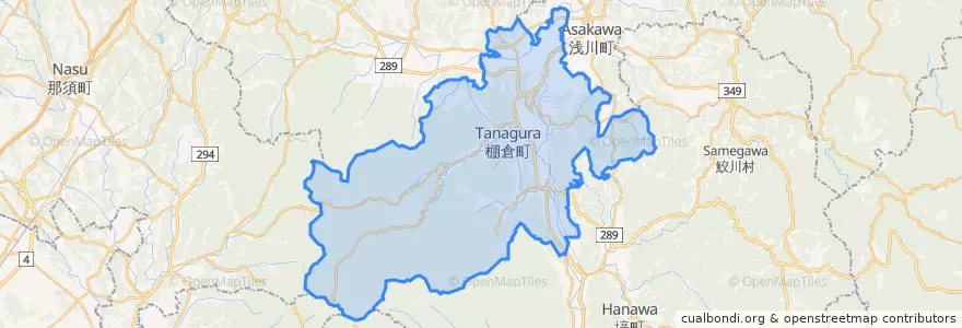 Mapa de ubicacion de 棚倉町.