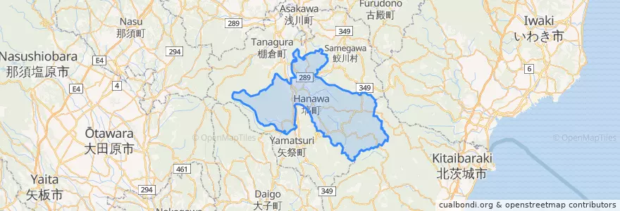 Mapa de ubicacion de 塙町.