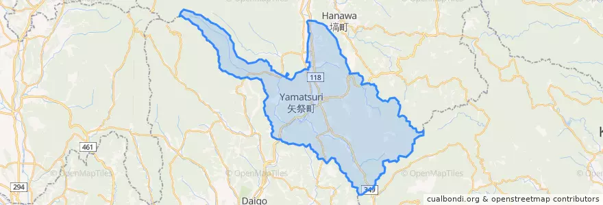Mapa de ubicacion de 矢祭町.