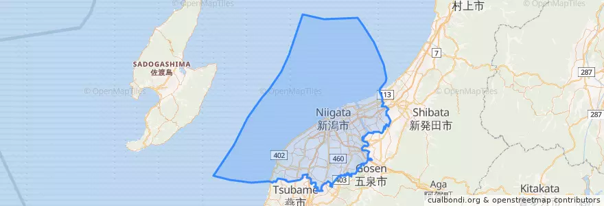 Mapa de ubicacion de 新潟市.