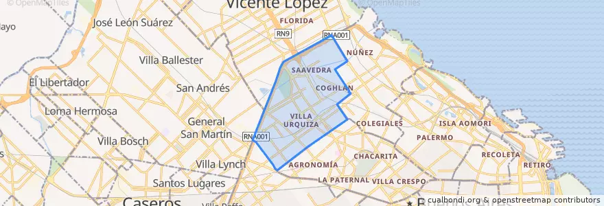 Mapa de ubicacion de Comuna 12.