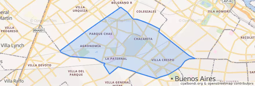 Mapa de ubicacion de Comuna 15.