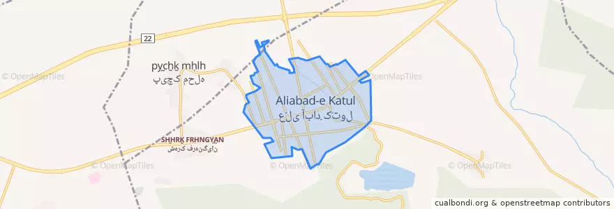 Mapa de ubicacion de علی آباد کتول.