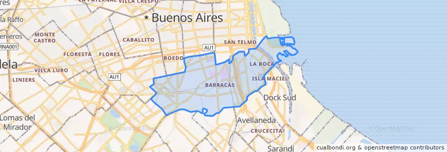 Mapa de ubicacion de Comuna 4.