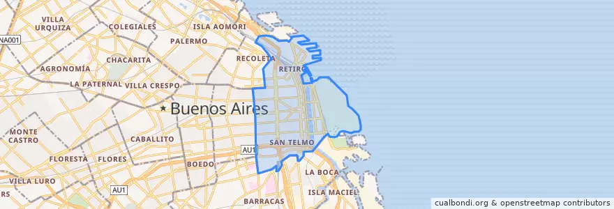 Mapa de ubicacion de Comuna 1.