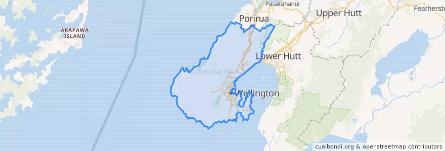 Mapa de ubicacion de Wellington City.