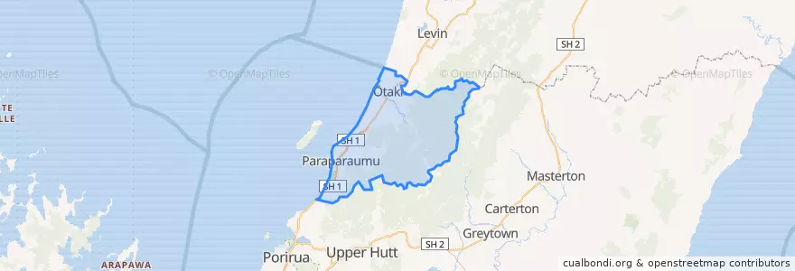 Mapa de ubicacion de Kapiti Coast District.