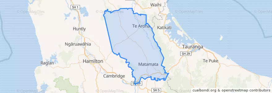 Mapa de ubicacion de Matamata Piako District.
