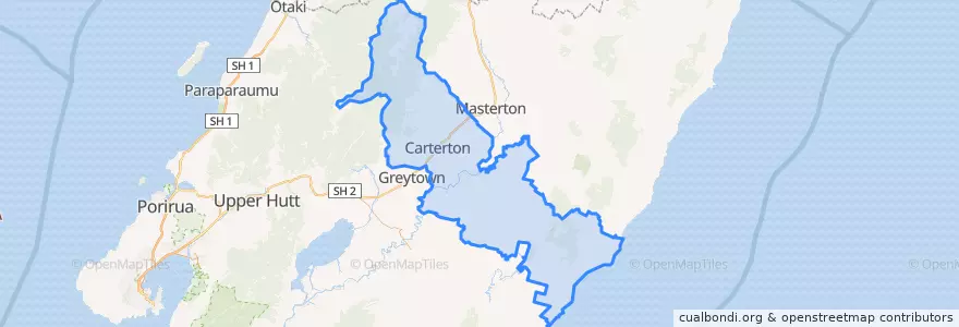 Mapa de ubicacion de Carterton District.