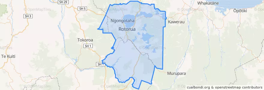 Mapa de ubicacion de Rotorua District.