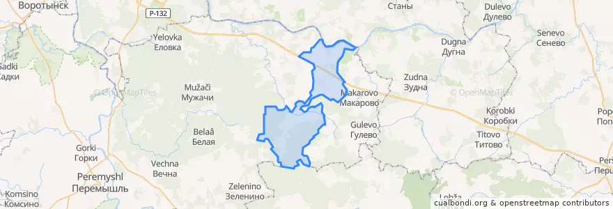 Mapa de ubicacion de сельское поселение Деревня Песочня.