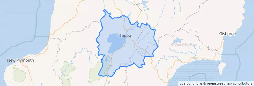 Mapa de ubicacion de Taupō District.