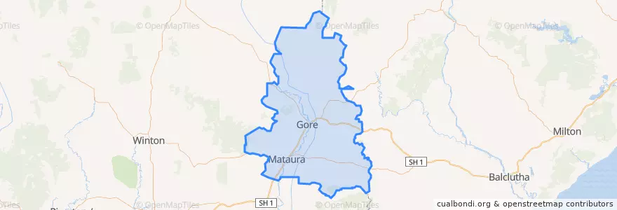 Mapa de ubicacion de Gore District.