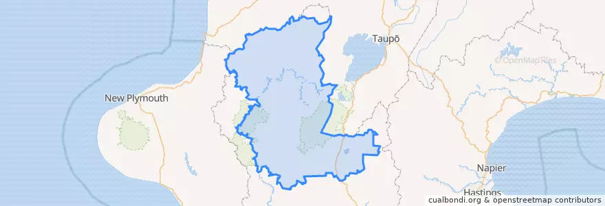 Mapa de ubicacion de Ruapehu District.