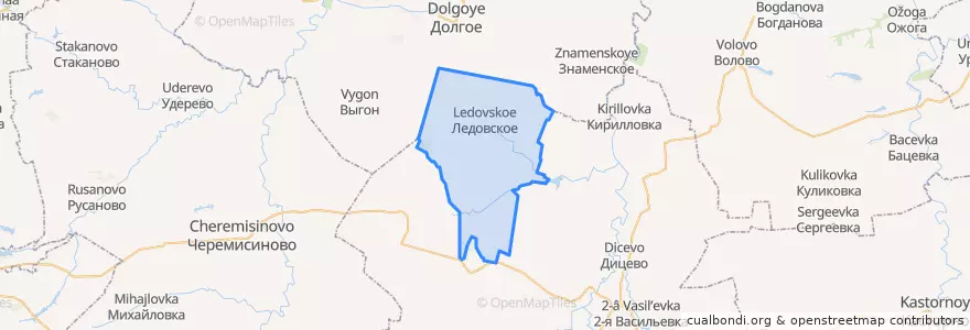 Mapa de ubicacion de Ледовский сельсовет.