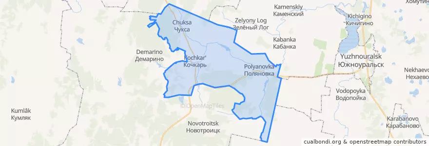 Mapa de ubicacion de Кочкарское сельское поселение.