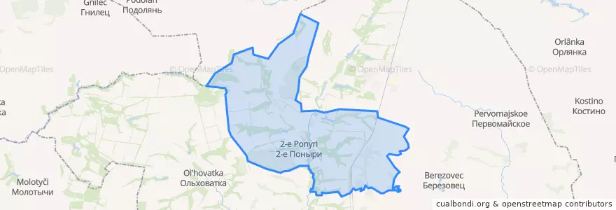 Mapa de ubicacion de 2-й Поныровский сельсовет.