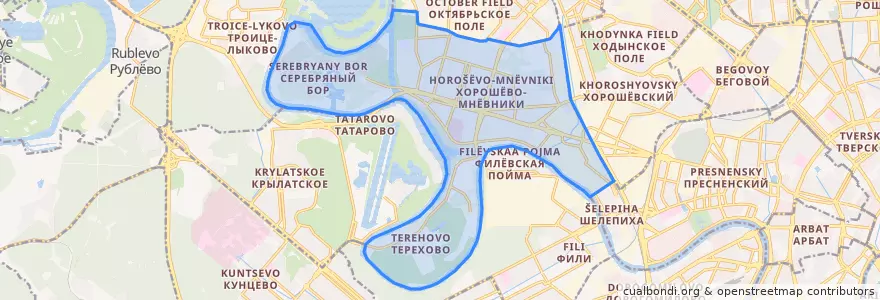 Mapa de ubicacion de район Хорошёво-Мнёвники.